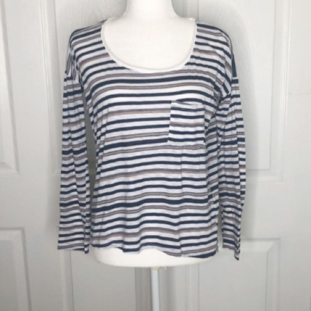 Splendid striped pocket front tshirt